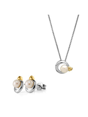 Mathilde Argent Set: Collier-Pendentif + Boucles d'oreilles SET-7510/G