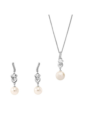 Clara Argent Set: Collier-Pendentif + Boucles d'oreilles SET-7515