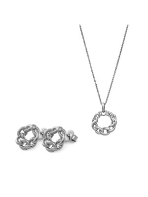 Estelle Argent Set: Collier-Pendentif + Boucles d'oreilles SET-7516