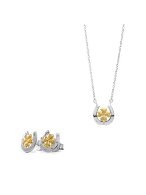 Signature Argent Set: Collier-Pendentif + Boucles d'oreilles SET-7517