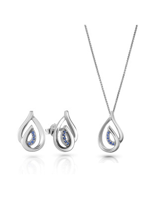 Dazzle Argent Set: Collier-Pendentif + Boucles d'oreilles SET-7518/B