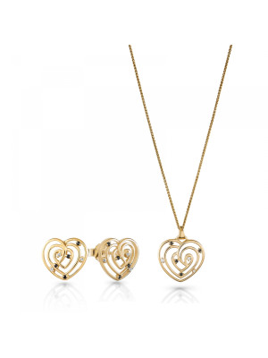 Euphoria Argent Set: Collier-Pendentif + Boucles d'oreilles SET-7522/G