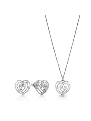 Euphoria Argent Set: Collier-Pendentif + Boucles d'oreilles SET-7522