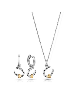 Aurora Argent Set: Collier-Pendentif + Boucles d'oreilles SET-7525