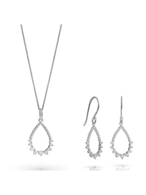 Petal Argent Set: Necklace + Earrings SET-7564