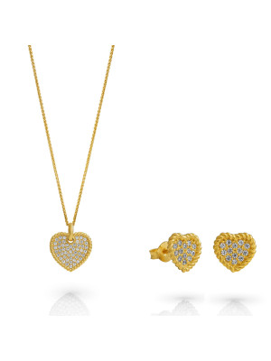 Elite Argent Set: Necklace + Earrings SET-7566/G