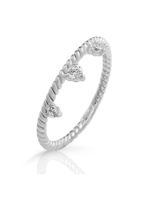 Crown Argent Bague ZR-7529