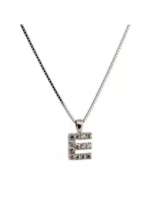 Argent Collier avec pendentif alphabet/E