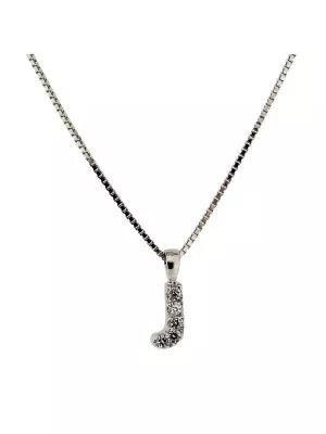 Argent Collier avec pendentif alphabet/J