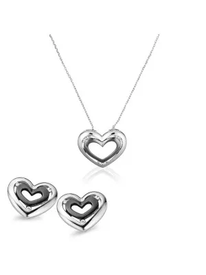 Argent Set: Collier-Pendentif + Boucles d'oreilles SET-5012