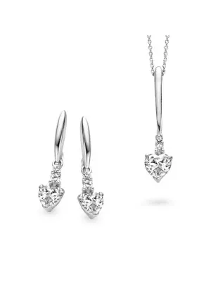 Argent Set: Collier-Pendentif + Boucles d'oreilles SET-5136