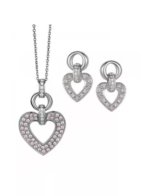 Argent Set: Collier-Pendentif + Boucles d'oreilles SET-5212