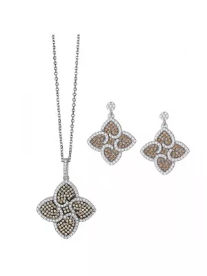 Argent Set: Collier-Pendentif + Boucles d'oreilles SET-5225