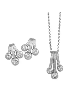 Argent Set: Collier-Pendentif + Boucles d'oreilles SET-5233