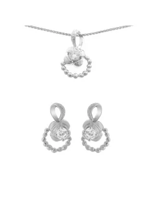 Argent Set: Collier-Pendentif + Boucles d'oreilles SET-5236