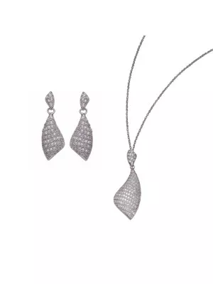 Argent Set: Collier-Pendentif + Boucles d'oreilles SET-5884