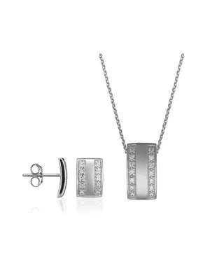 Argent Set: Collier-Pendentif + Boucles d'oreilles SET-5913