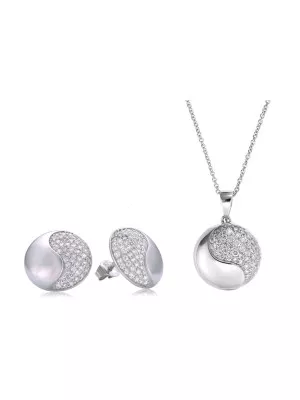 Argent Set: Collier-Pendentif + Boucles d'oreilles SET-5968