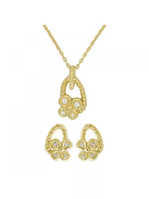 Argent Set: Collier-Pendentif + Boucles d'oreilles SET-6020/2