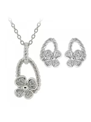 Argent Set: Collier-Pendentif + Boucles d'oreilles SET-6020