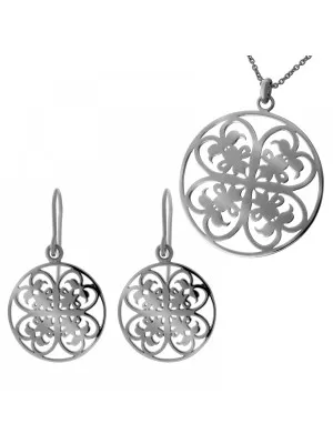 Argent Set: Collier-Pendentif + Boucles d'oreilles SET-6035/3