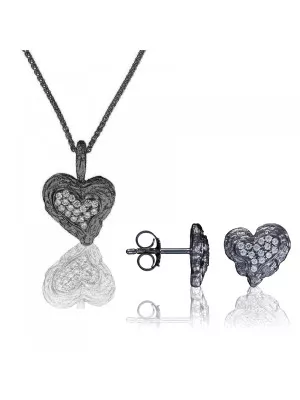 Hazel Argent Set: Collier-Pendentif + Boucles d'oreilles SET-7082/2