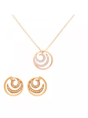 Elaine Argent Set: Collier-Pendentif + Boucles d'oreilles SET-7084/1