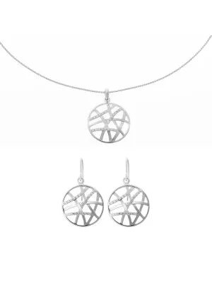 Amabella Argent Set: Collier-Pendentif + Boucles d'oreilles SET-7098