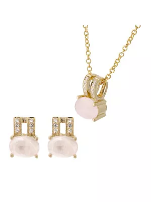 Alena Argent Set: Collier-Pendentif + Boucles d'oreilles SET-7122/G