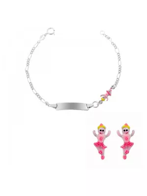 Oviva Argent Set: Bracelet + boucle d'oreille SET-7137