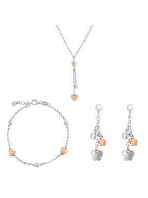 Lorelei Argent Set: Collier + Bracelet + Boucles d'oreilles SET-7386