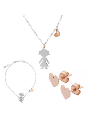 Lyra Argent Set: Collier + Bracelet + Boucles d'oreilles SET-7390