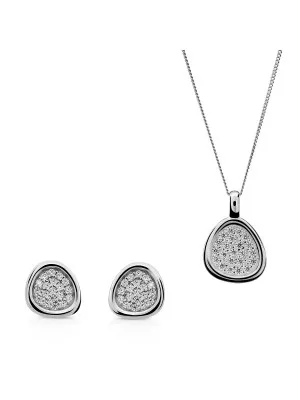 Layla Argent Set: Collier-Pendentif + Boucles d'oreilles SET-7489