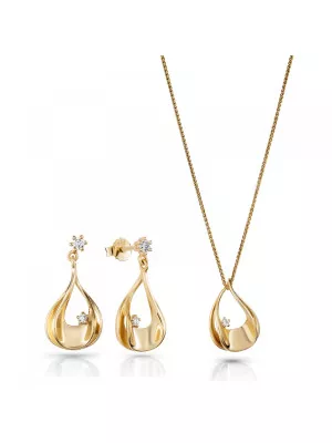 Etoile Argent Set: Collier-Pendentif + Boucles d'oreilles SET-7524/G