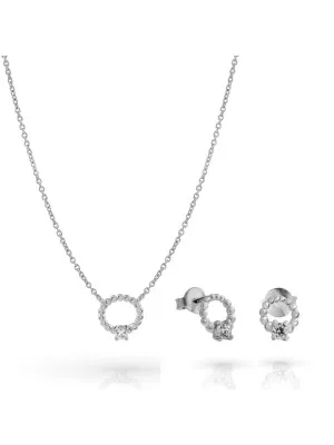 Premium Argent Set: Necklace + Earrings SET-7562