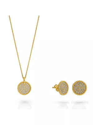 Bella Argent Set: Necklace + Earrings SET-7565/G