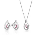 Dazzle Argent Set: Collier-Pendentif + Boucles d'oreilles SET-7518/R