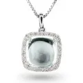 Alexandra Or blanc 18C Pendentif HD-4200