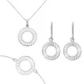 Amada Argent Set: Bracelet + Earrings + Necklace SET-7075