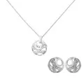 Elvina Argent Set: Collier-Pendentif + Boucles d'oreilles SET-7085