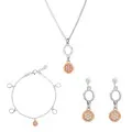 Maite Argent Set: Collier + Bracelet + Boucles d'oreilles SET-7376