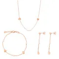 Nahara Argent Set: Collier + Bracelet + Boucles d'oreilles SET-7378