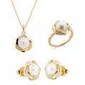 Aliva Argent Set: Necklace + Earrings + Ring SET-7469/G