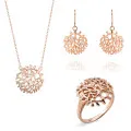 Flavie Argent Set: Necklace + Earrings + Ring SET-7502/RG