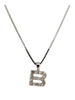 Argent Collier avec pendentif alphabet/B