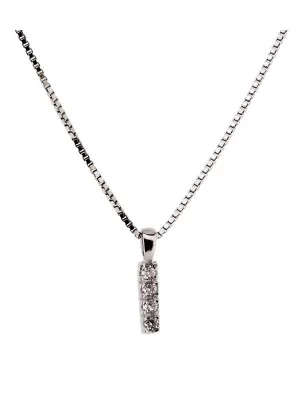 Argent Collier avec pendentif alphabet/I