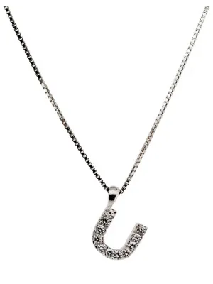 Argent Collier avec pendentif alphabet/U