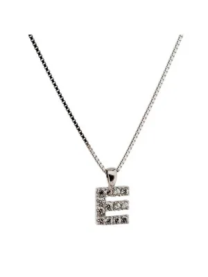 Argent Collier avec pendentif alphabet/E