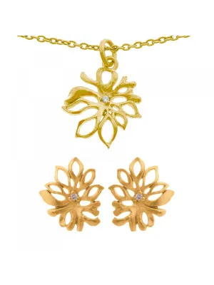 Argent Set: Collier-Pendentif + Boucles d'oreilles SET-6027/2