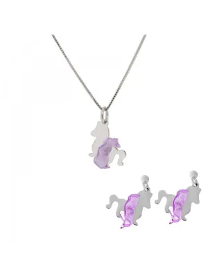 Celinia Argent Set: Collier-Pendentif + Boucles d'oreilles SET-7134